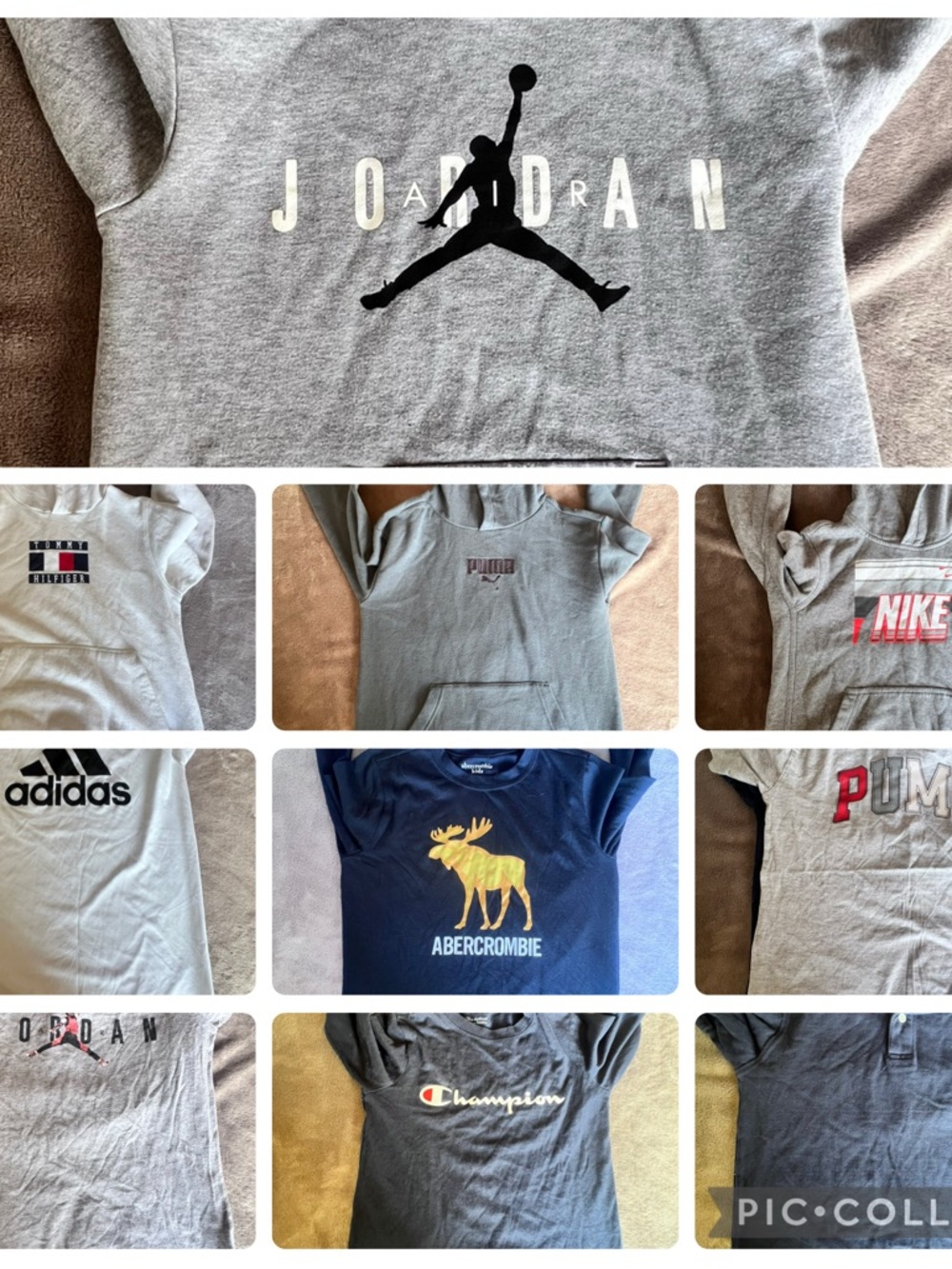 Jordan, Nike, Puma, Tommy Hilfiger, Adidas, Abercrombie Kids Tops